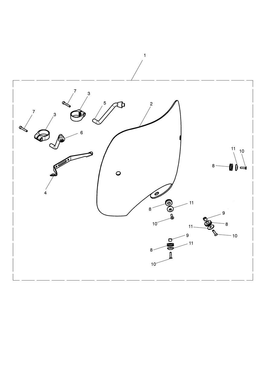 Windshield Touring exploded diagram