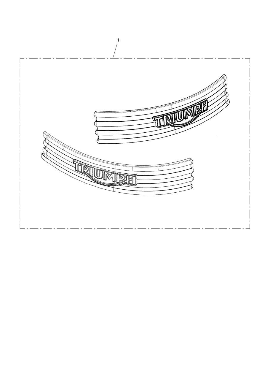 Tank Badge, Bar, Black, Kit exploded diagram