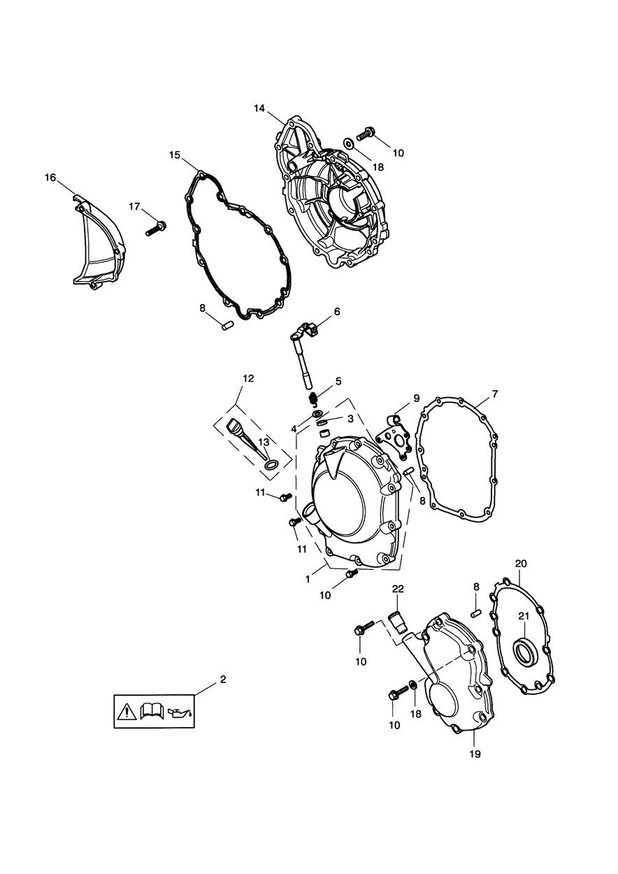 Engine Covers - Daytona 650 exploded diagram