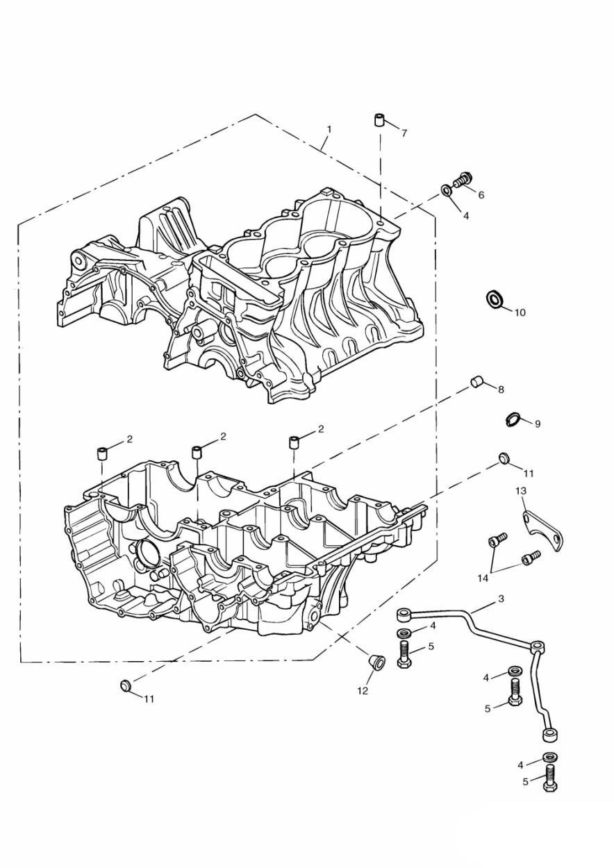 Crankcase & Fittings exploded diagram