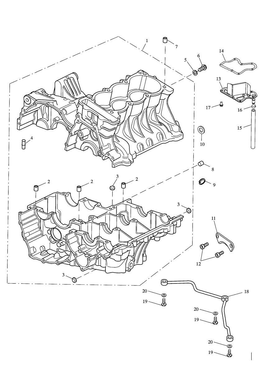 Crankcase & Fittings exploded diagram