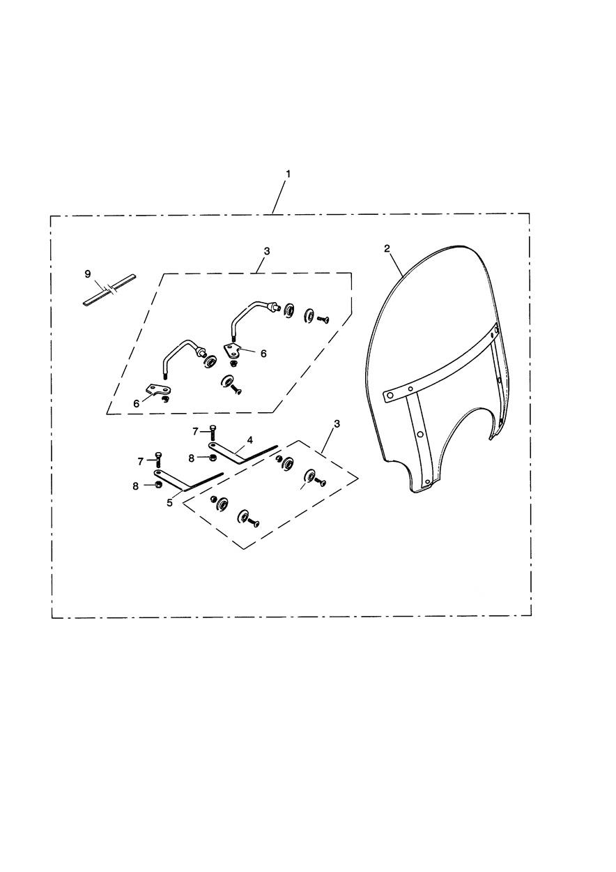 Roadster Screen Kit exploded diagram