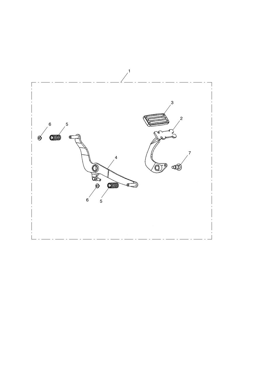 Pedals Kit, Footboard exploded diagram