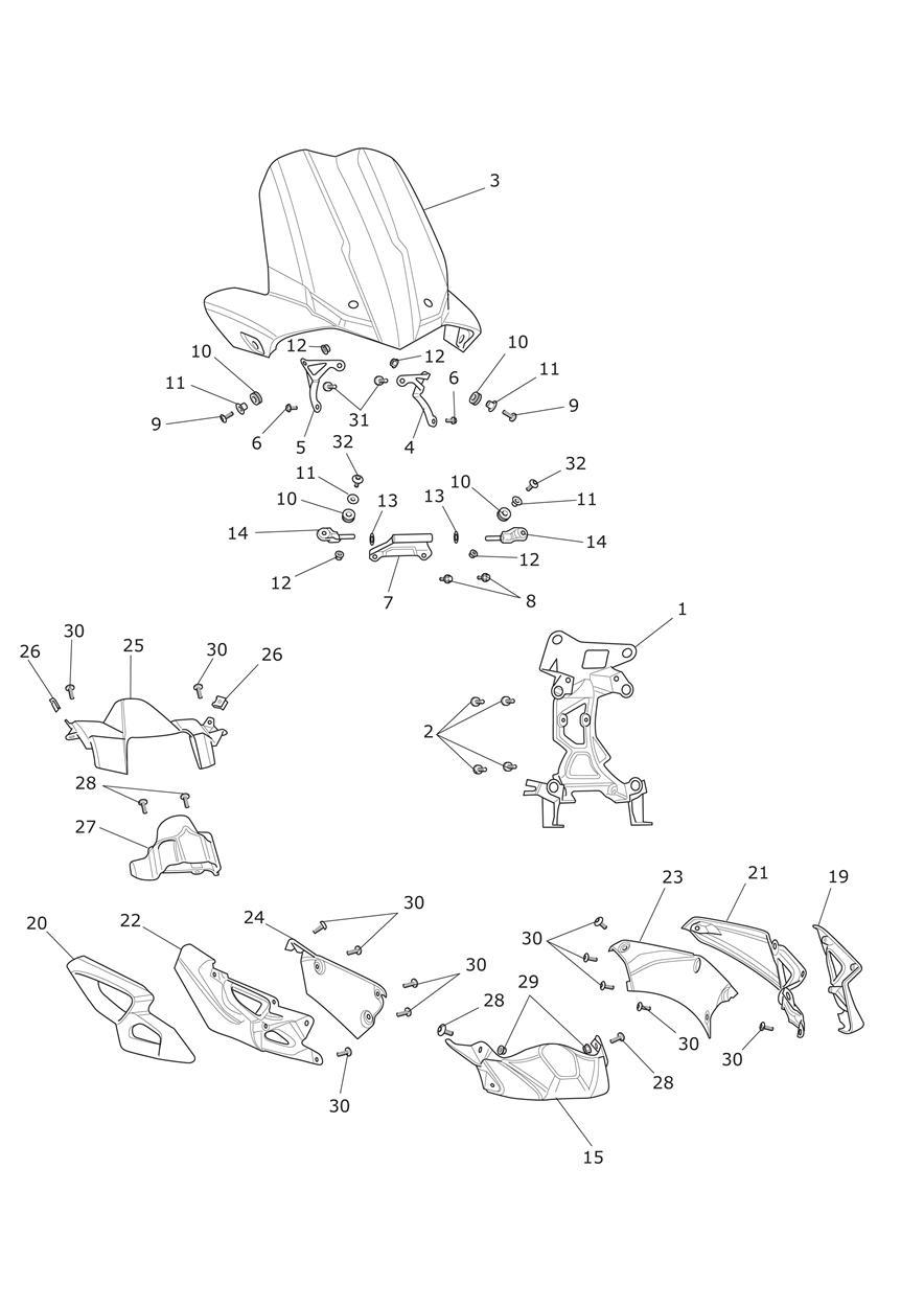 Cockpit exploded diagram