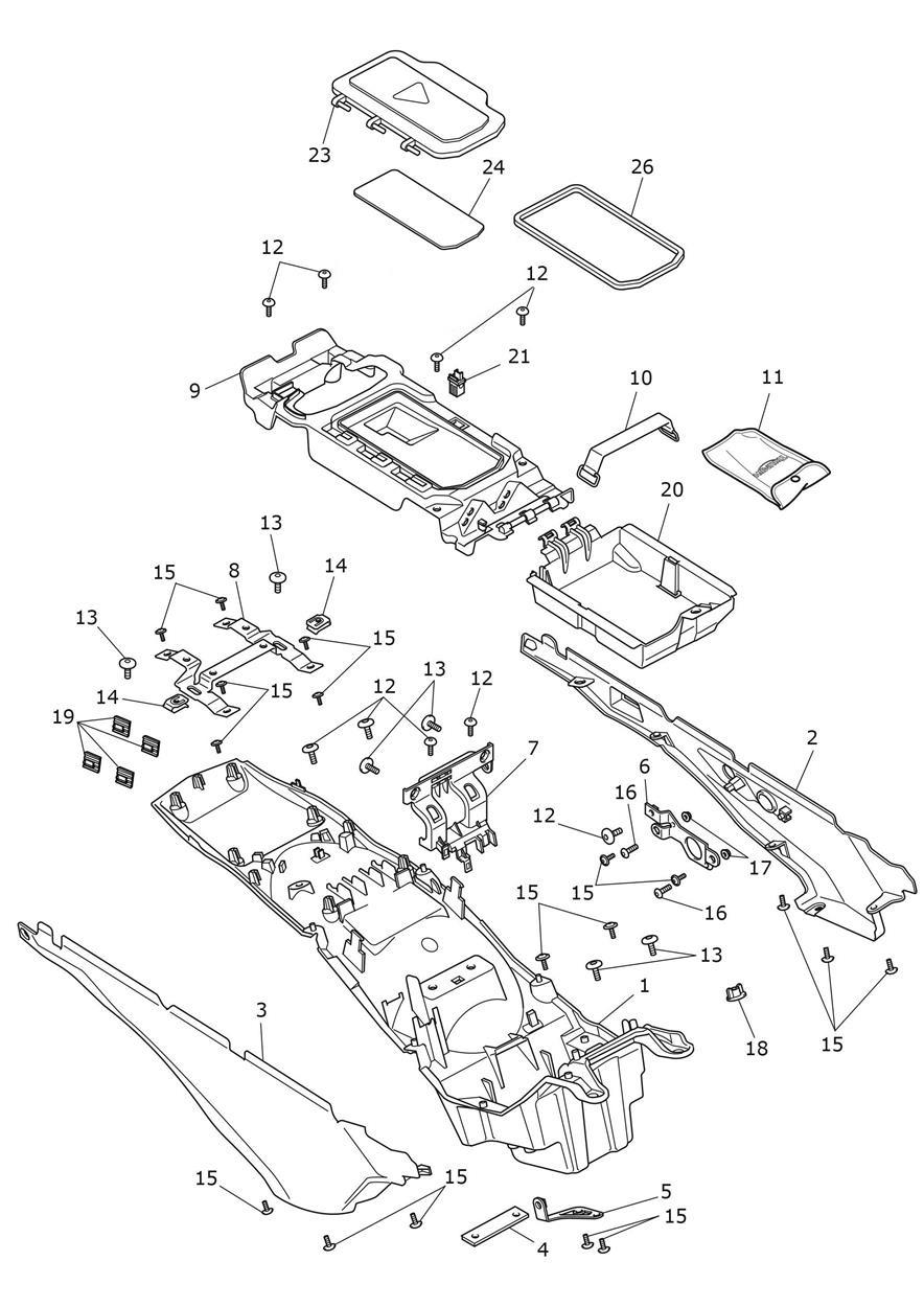 Rear Mudguard exploded diagram