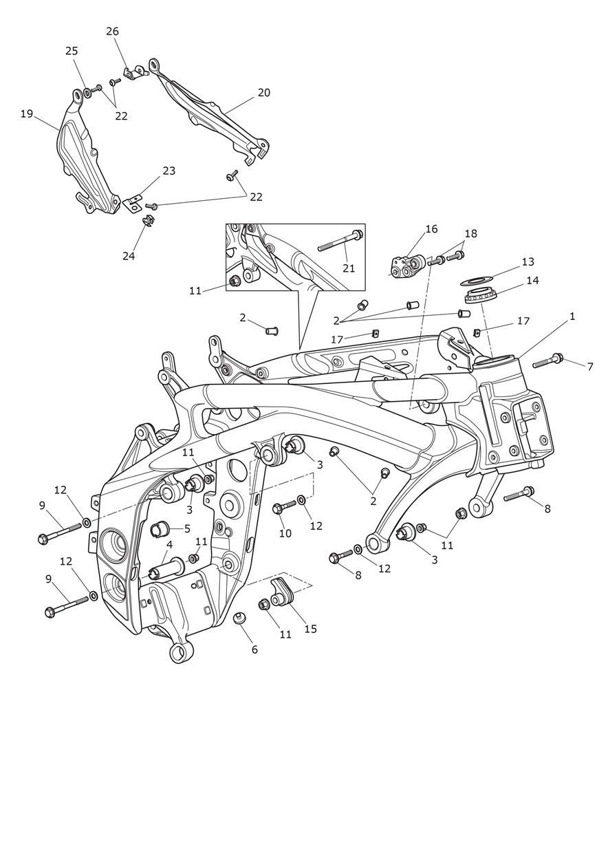Main Frame & Fittings exploded diagram