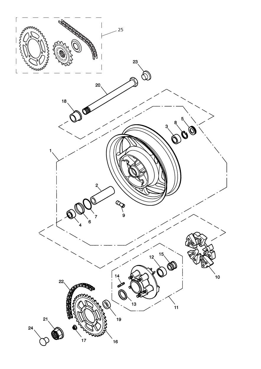 Rear Wheel & Final Drive exploded diagram