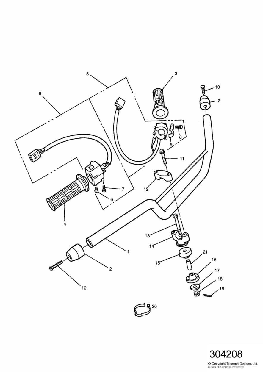Handlebars and Switches exploded diagram