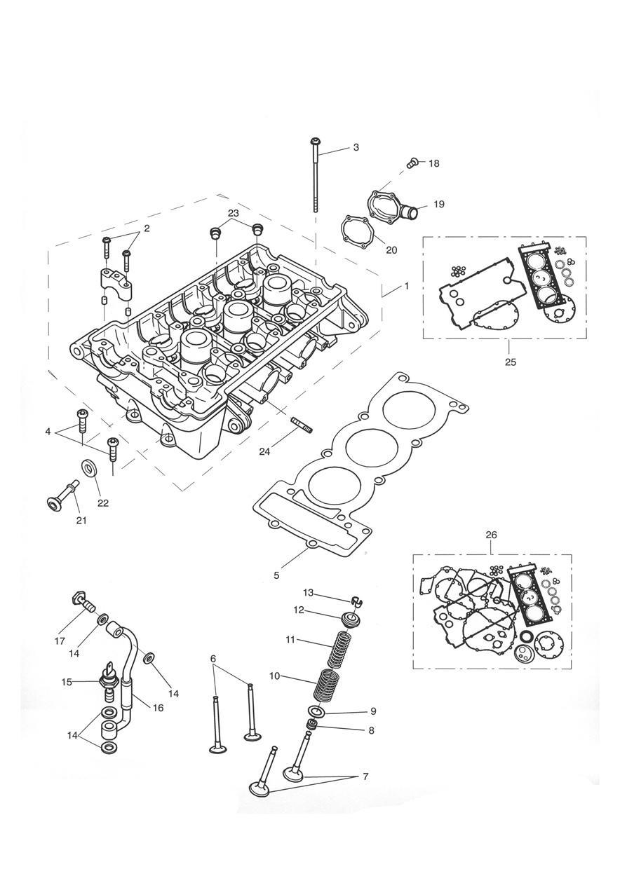 Cylinder Head & Valves exploded diagram