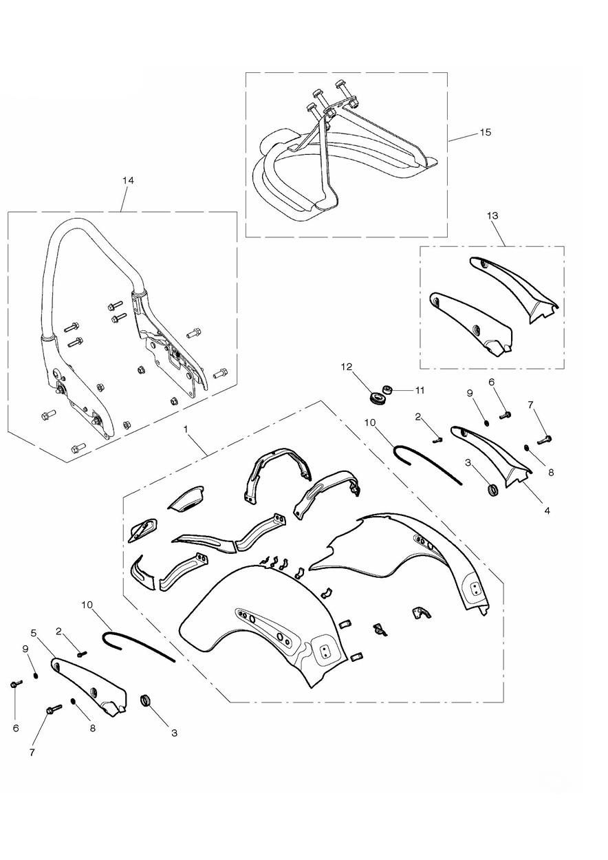 Rear Mudguard exploded diagram