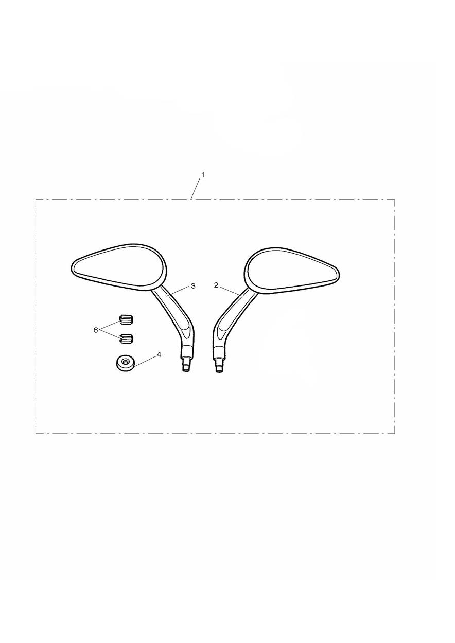 Teardrop Style Mirrors, Kit exploded diagram