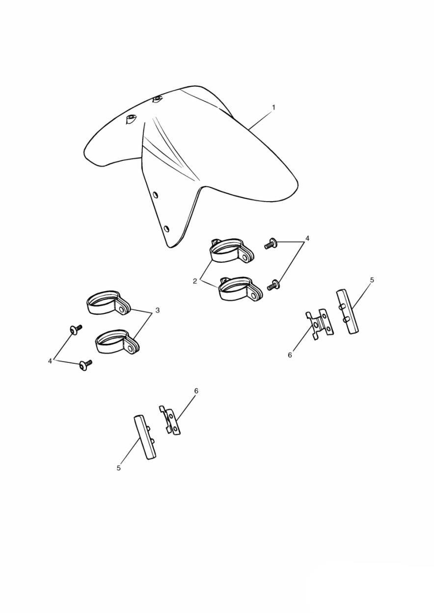 Front Mudguard exploded diagram