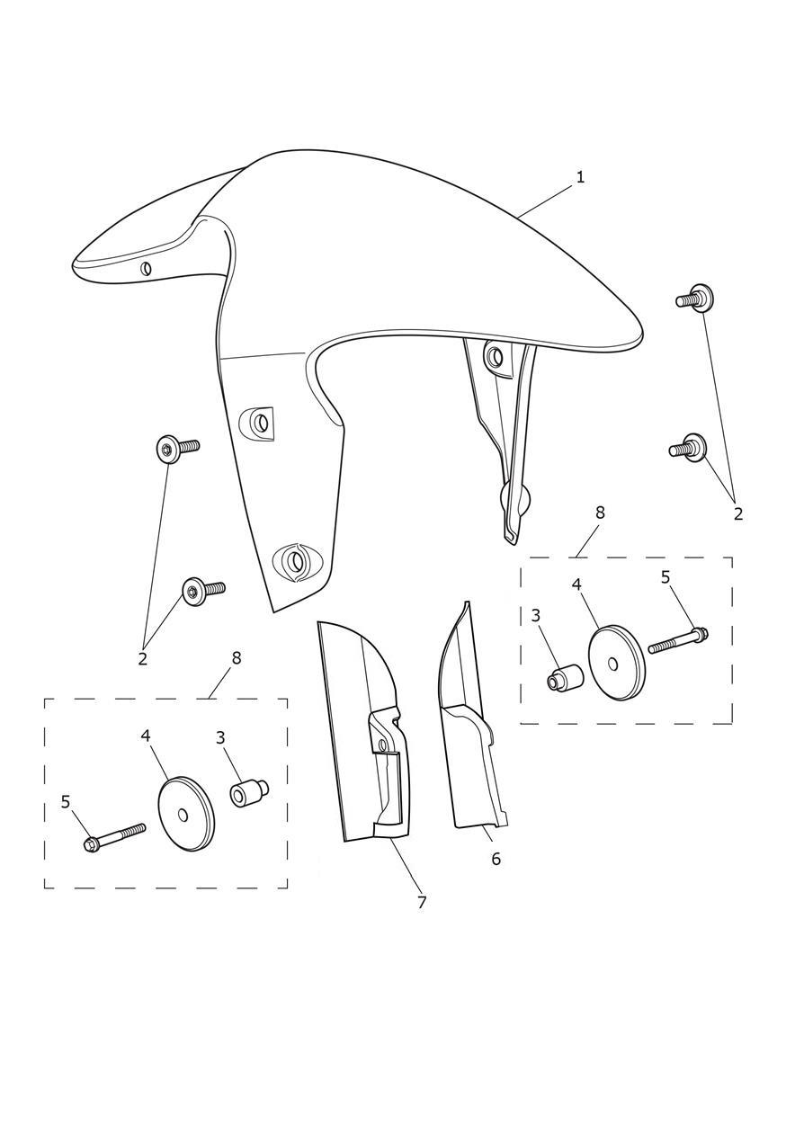 Front Mudguard exploded diagram