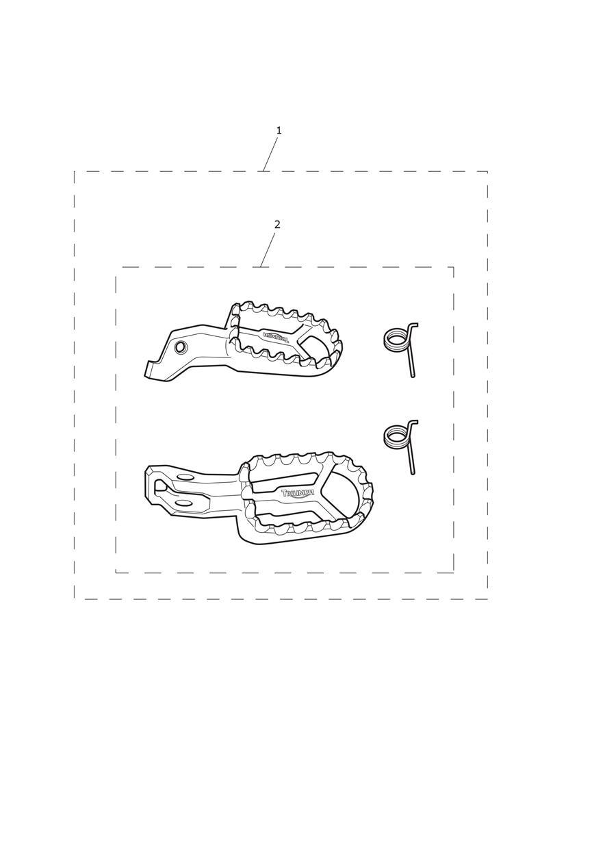 BUNDLE - Footrest Pair, Grey, Type 1 - All Except US, CA, BR & IN exploded diagram