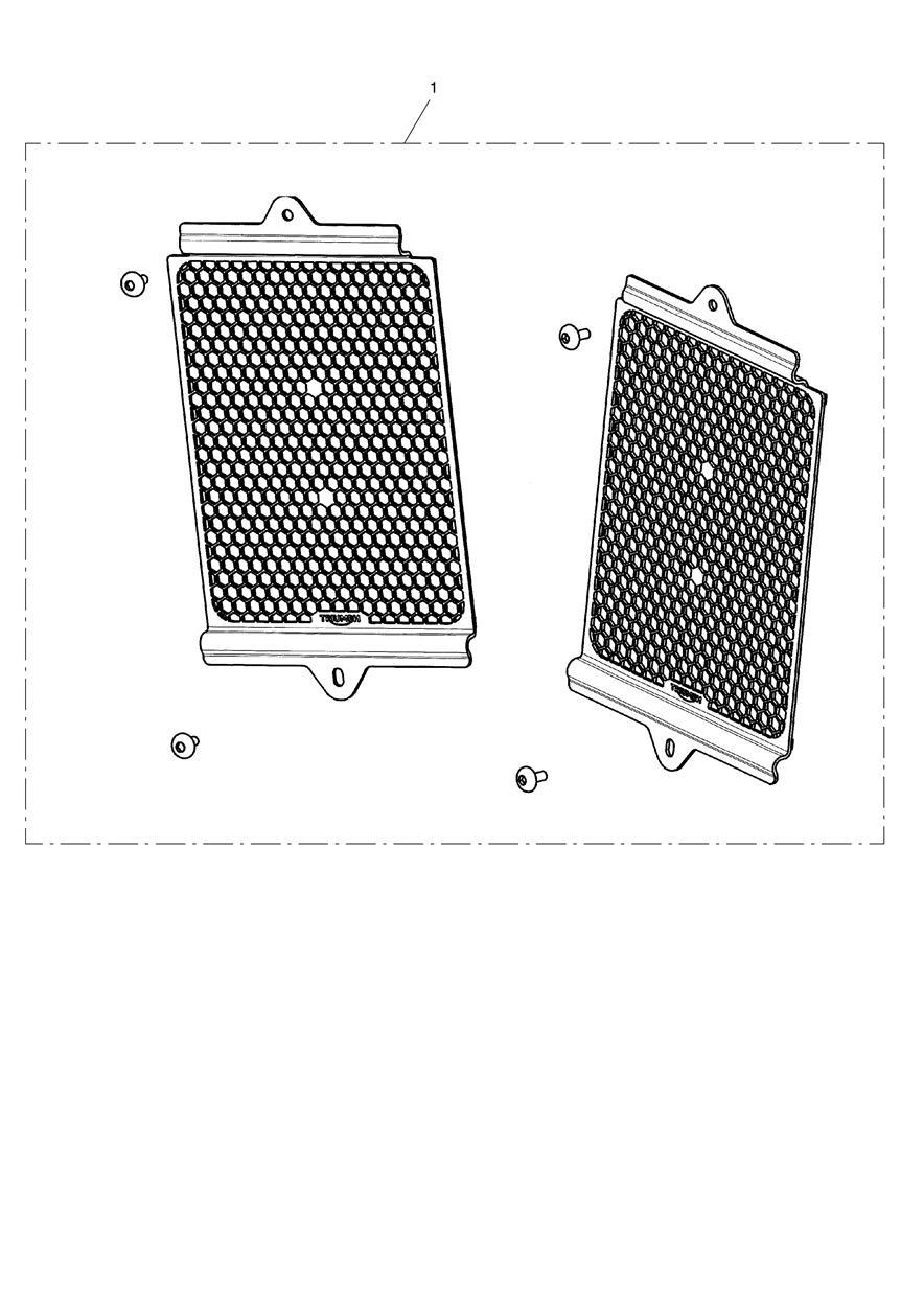Aluminium Radiator Guard, Silver exploded diagram