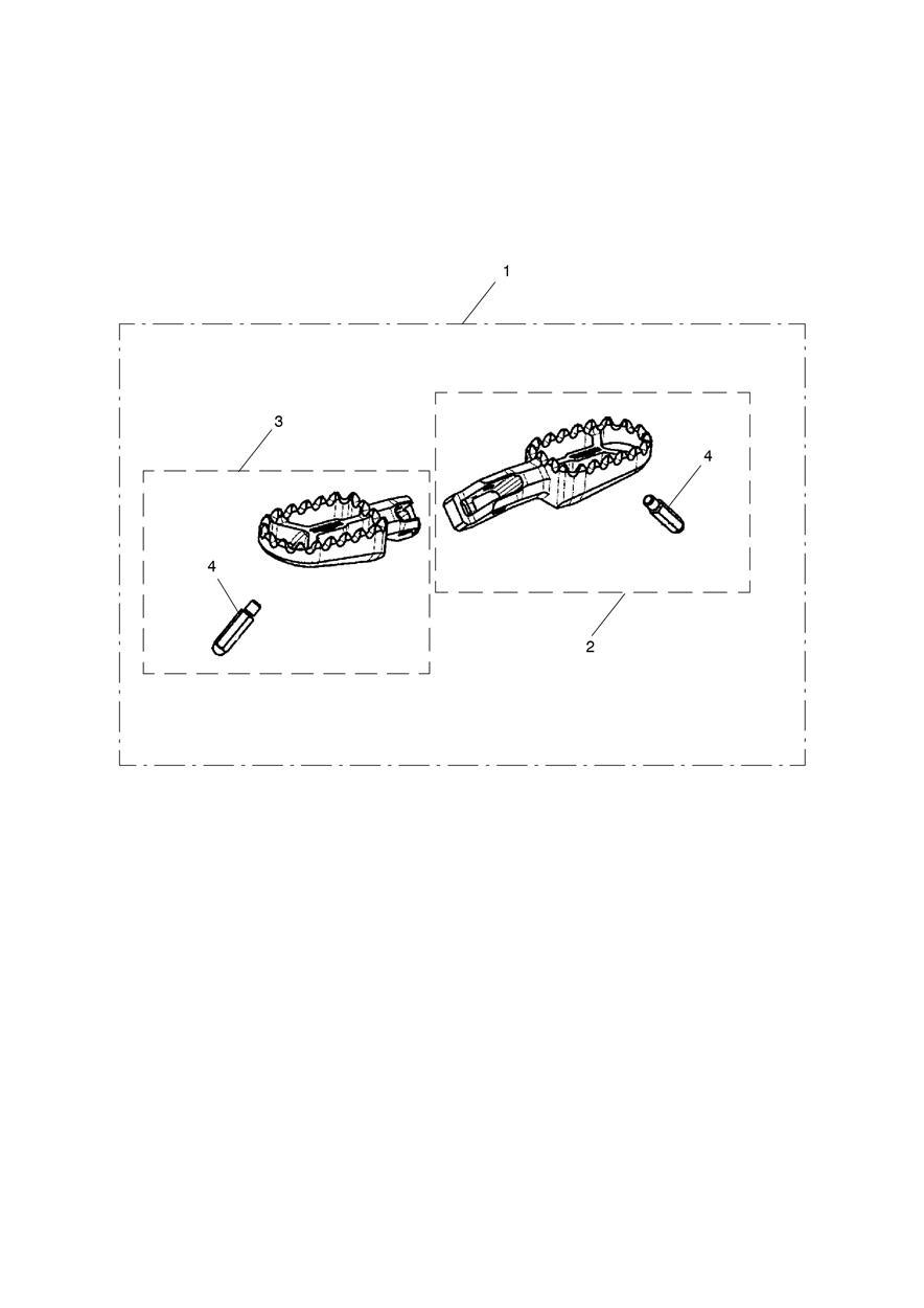 Footrest Kit, Grey exploded diagram