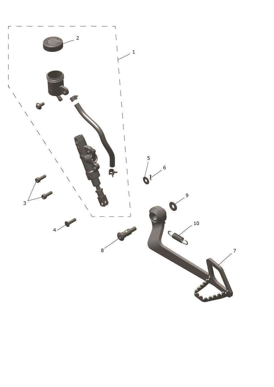 Rear Master Cylinder exploded diagram