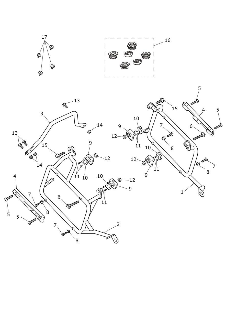 Luggage Mounting System - BR Only exploded diagram