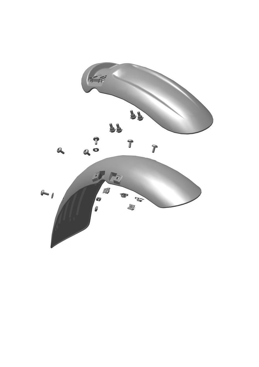 High Level Mudguard Kit exploded diagram