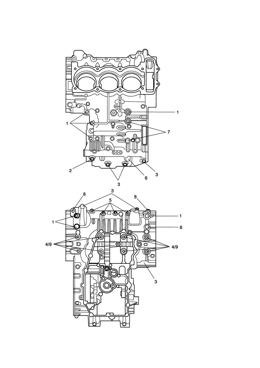 Crankcase Bolts exploded diagram