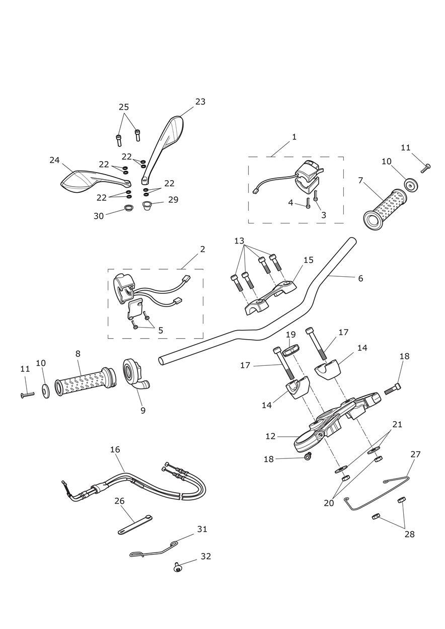 Handlebars & Switches exploded diagram
