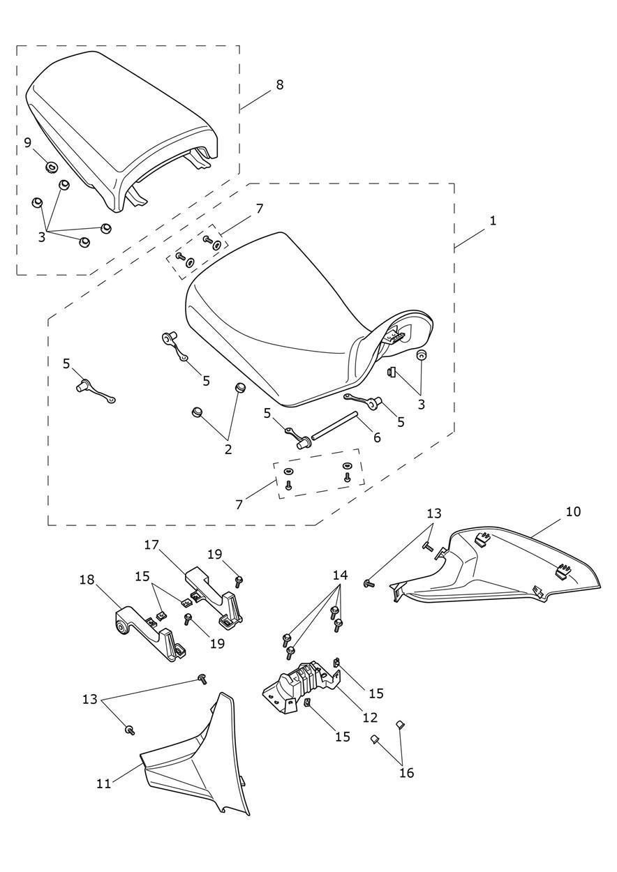 Seats exploded diagram