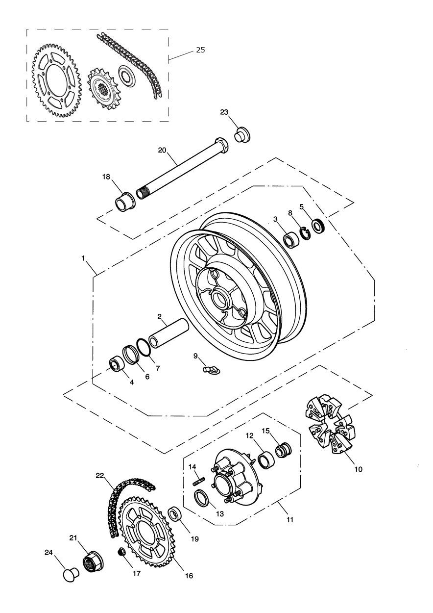 Rear Wheel & Final Drive exploded diagram