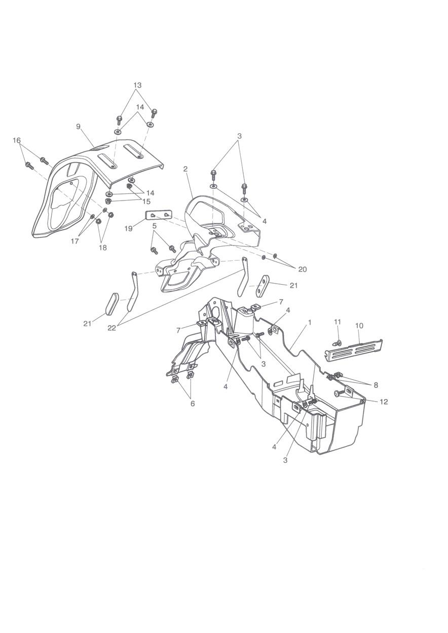 Rear Mudguard exploded diagram