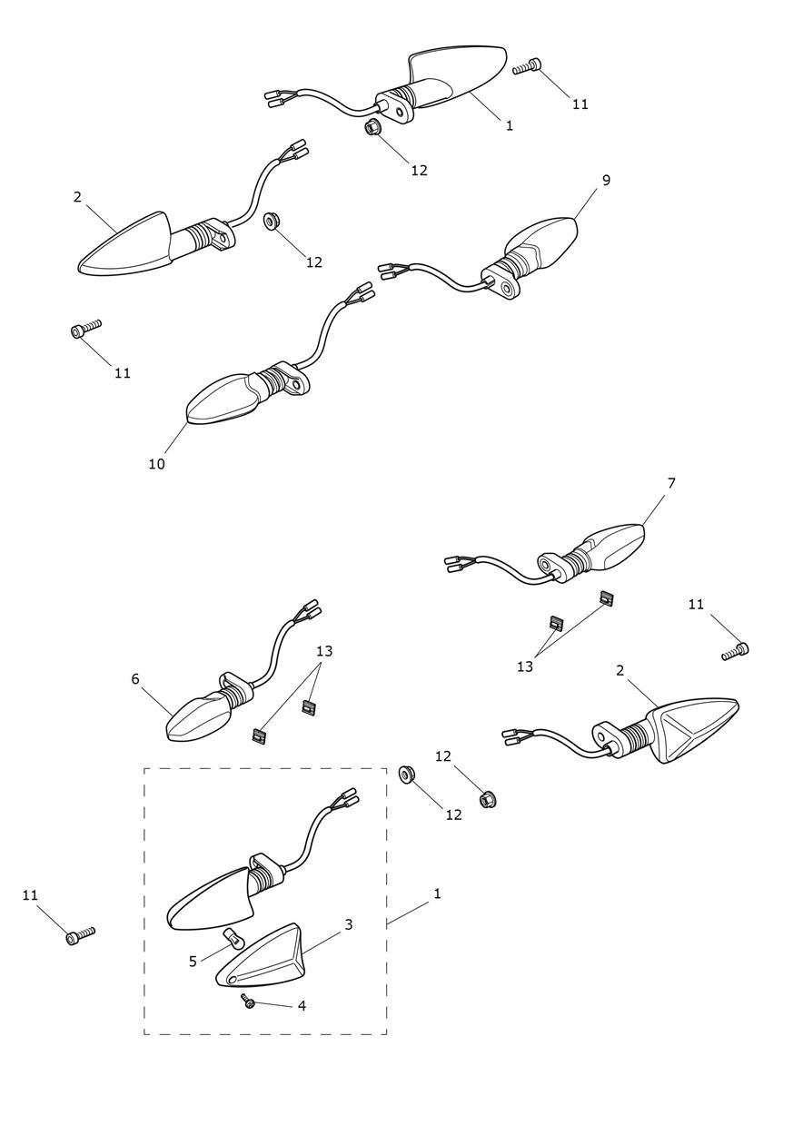 Indicators exploded diagram