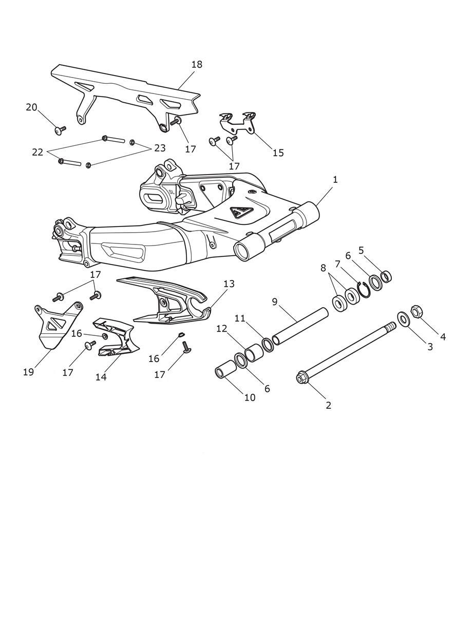Swingarm Assembly exploded diagram