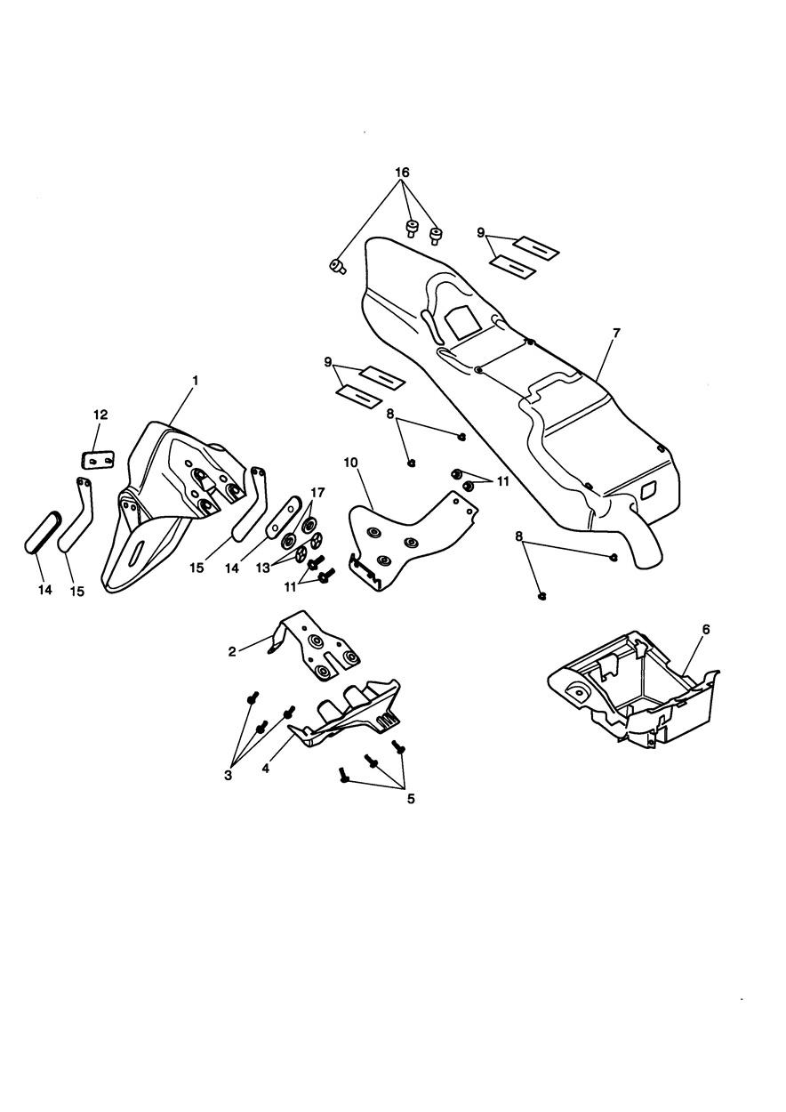 Rear Mudguard & Battery Box exploded diagram