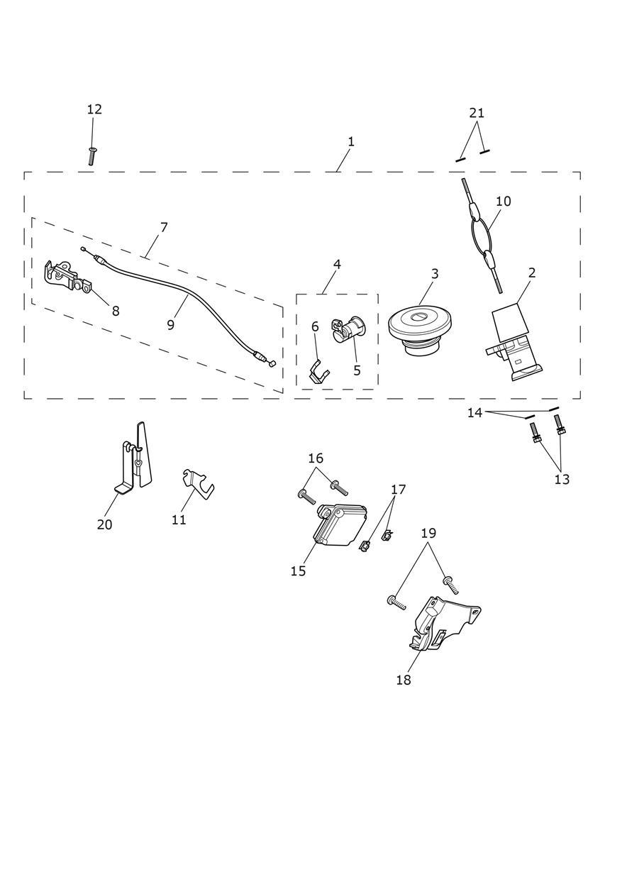 Ignition Switch & Lockset exploded diagram