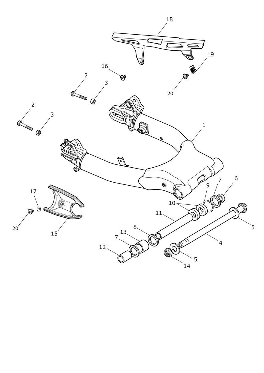 Swingarm Assembly exploded diagram