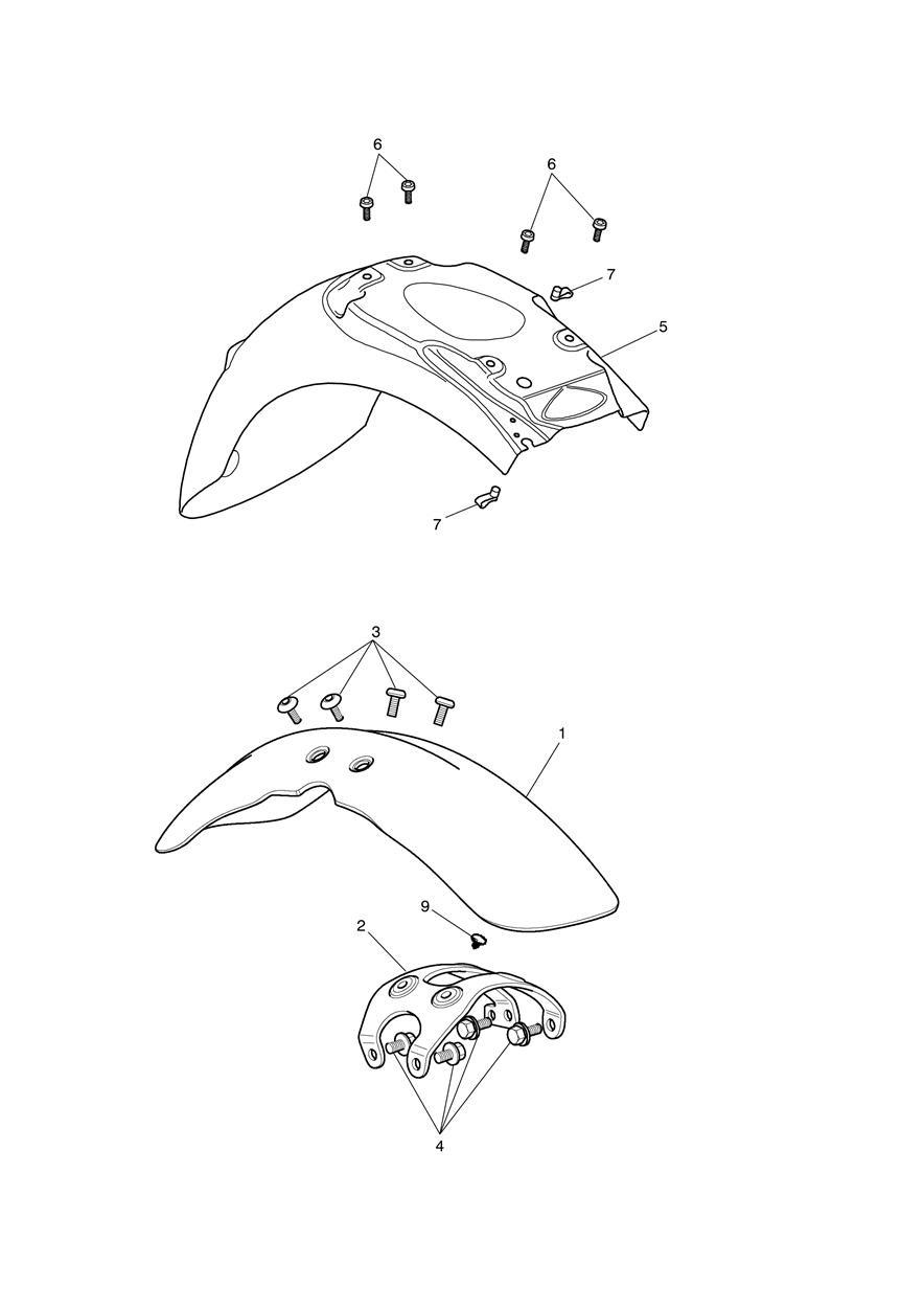 Mudguards exploded diagram