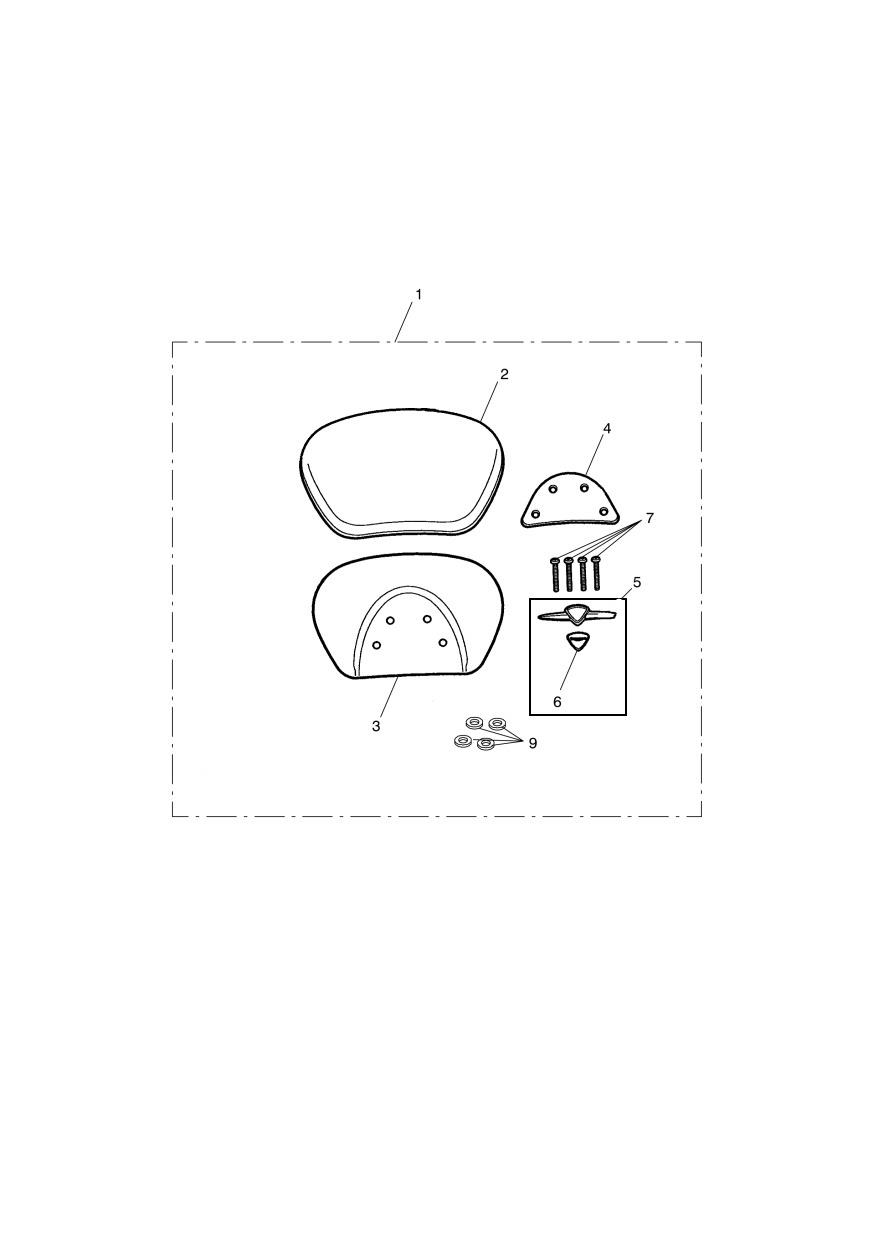 Touring Passenger Backrest Pad Kit exploded diagram