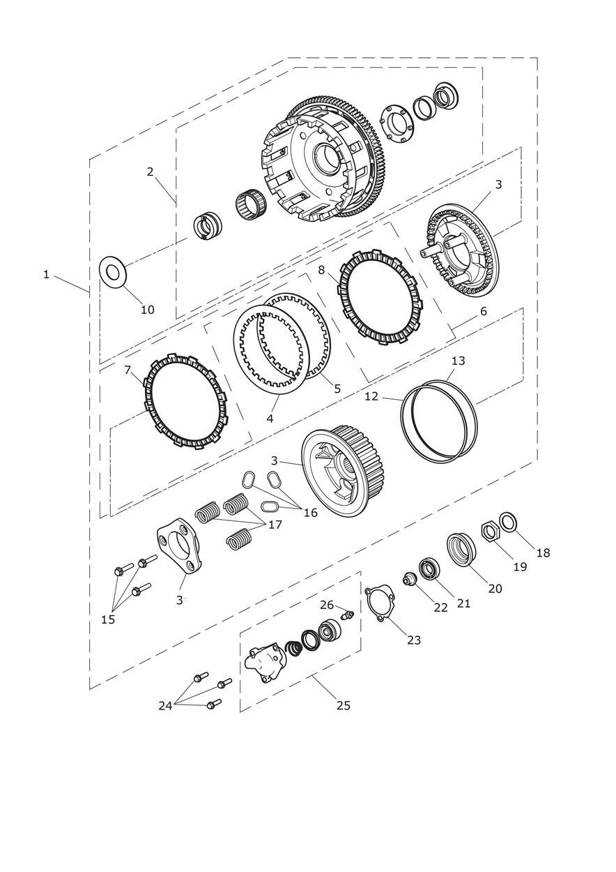 Clutch exploded diagram