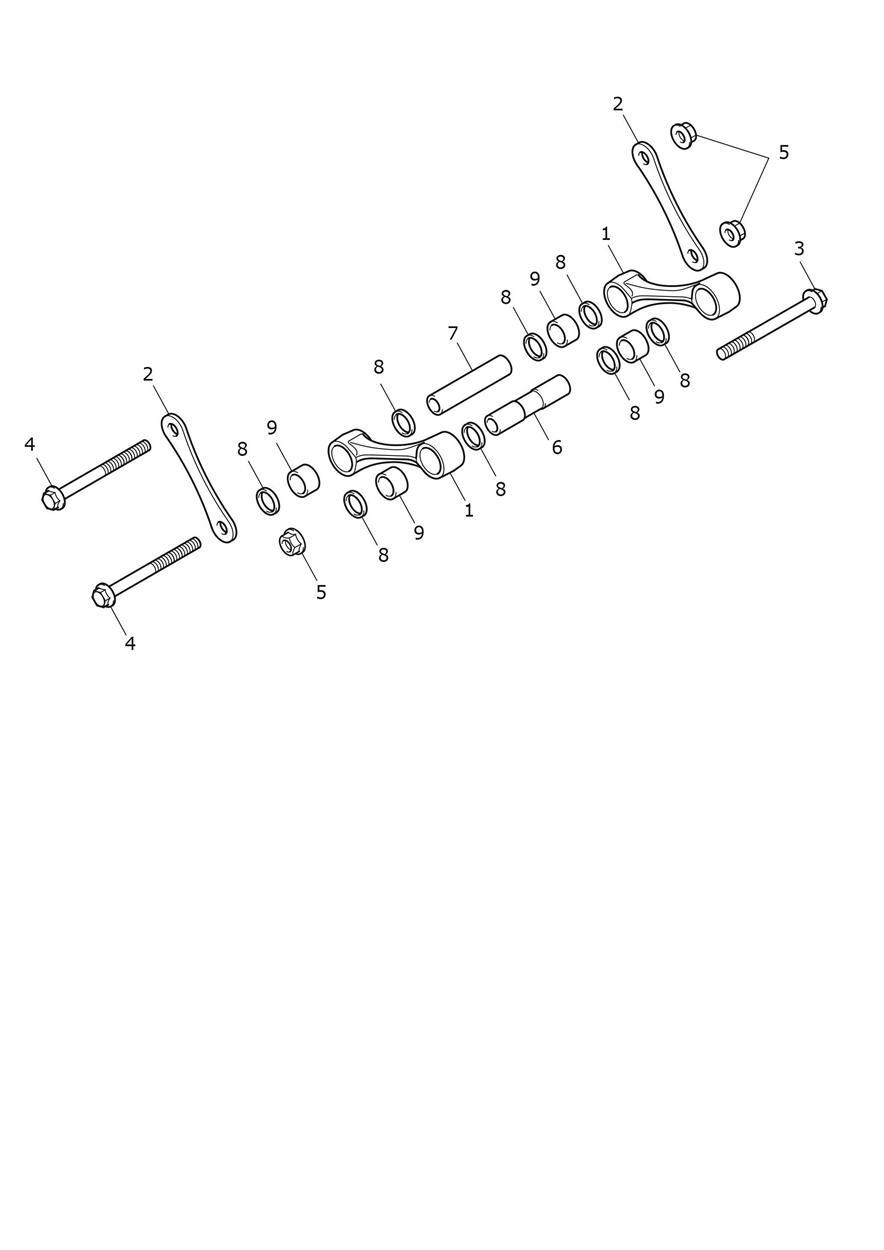 Rear Suspension Linkage exploded diagram