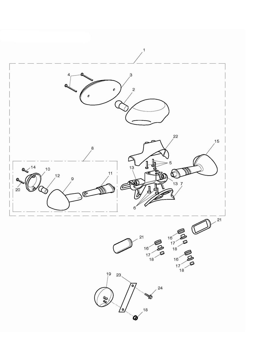 Rear Light & Rear Indicators exploded diagram