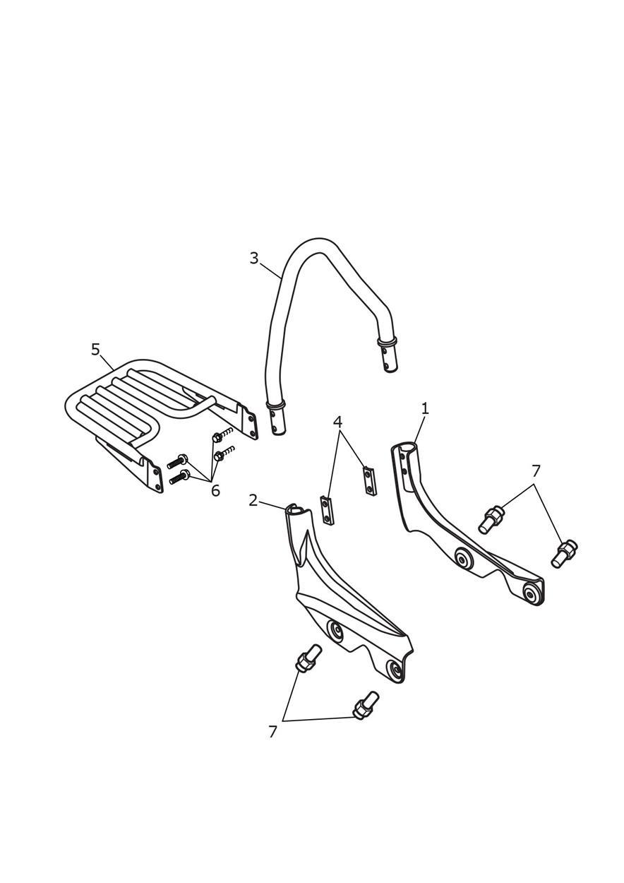 Sissy Bar & Rack exploded diagram
