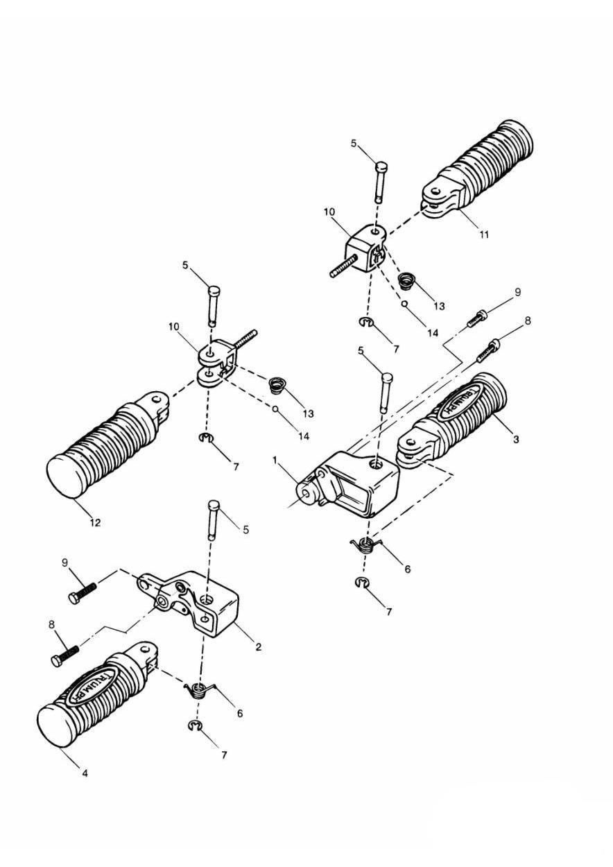 Footrests & Mountings exploded diagram