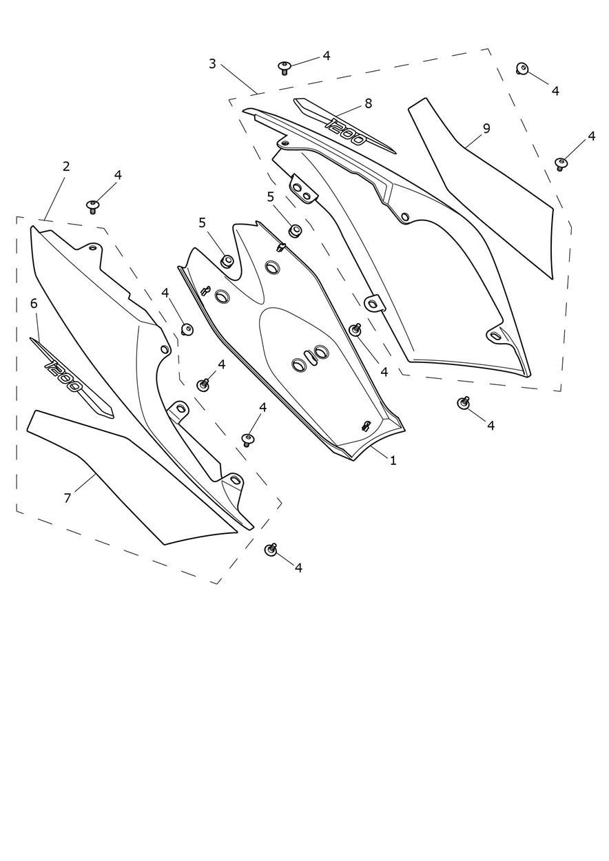 Rear & Side Panels exploded diagram