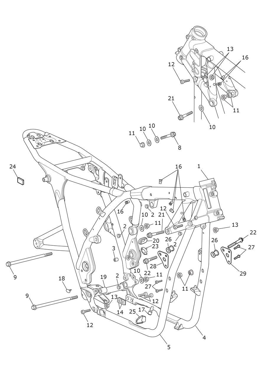 Main Frame Assembly exploded diagram
