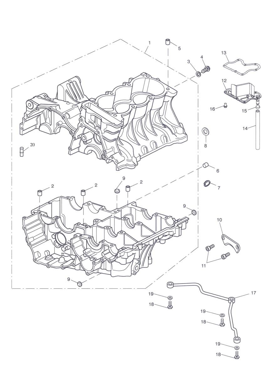 Crankcase & Fittings exploded diagram