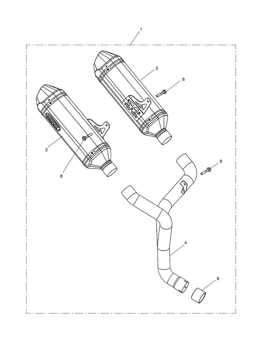 Silencer, Slip-On, Arrow exploded diagram