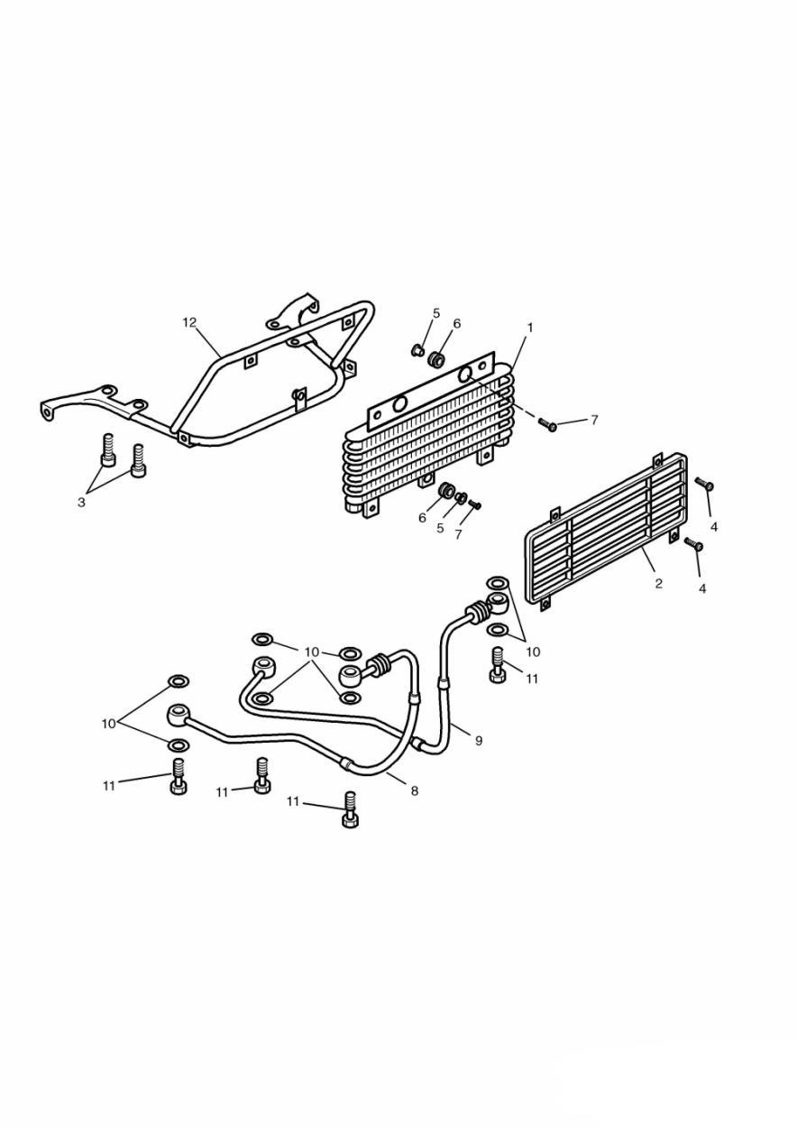 Oil Cooler 3 Cylinder exploded diagram