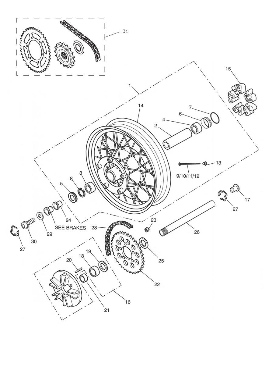 Rear Wheel/Final Drive exploded diagram