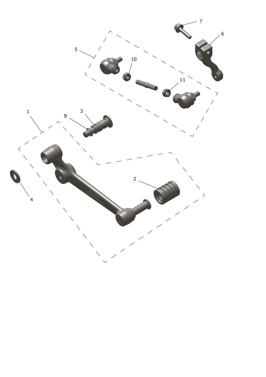 Gearchange Pedal exploded diagram
