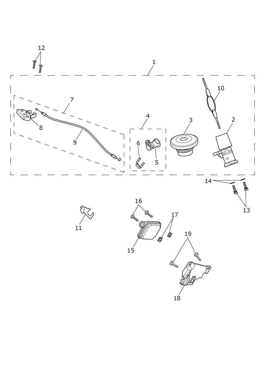 Ignition Switch & Lockset exploded diagram