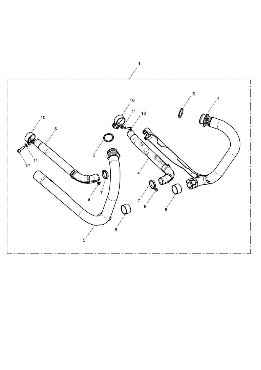 Exhaust Header, Pair, Black exploded diagram