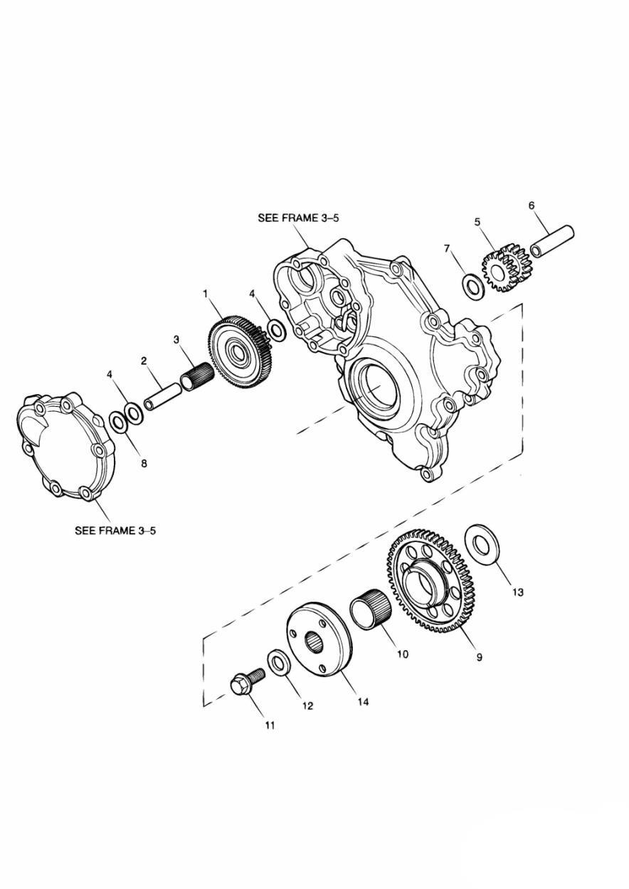 Alternator/Starter Drive Gears exploded diagram